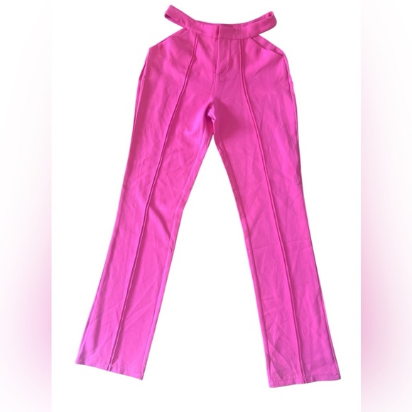 PrettyLittleThing Pink Cutout Bold & Daring Bodysuit & Pants Set Size 12 NWT - Picture 9 of 14